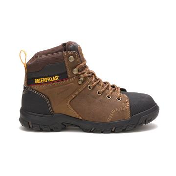 Dámské Bezpečnostní Boty Caterpillar Wellspring Waterproof Metatarsal Guard Steel Špicí Hnědé | CAT4