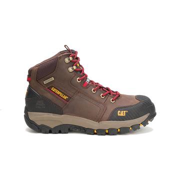 Pánské Bezpečnostní Boty Caterpillar Navigator Mid Waterproof Steel Špicí Hnědé | CAT040-CZ