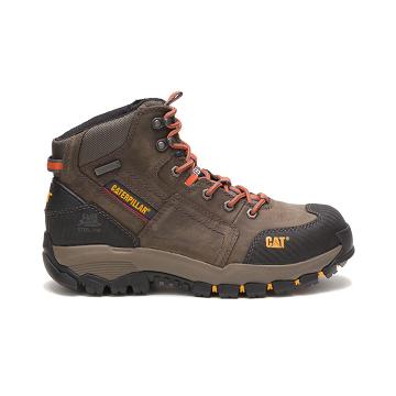 Pánské Bezpečnostní Boty Caterpillar Navigator Mid Waterproof Steel Špicí Káva | CAT041-CZ