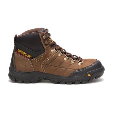 Pánské Bezpečnostní Boty Caterpillar Threshold Waterproof Hnědé | CAT020-CZ